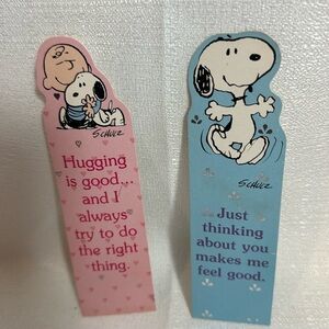 Peanuts Snoopy LOT of 2 Bookmarks‎ VINTAGE 80's Book Fair